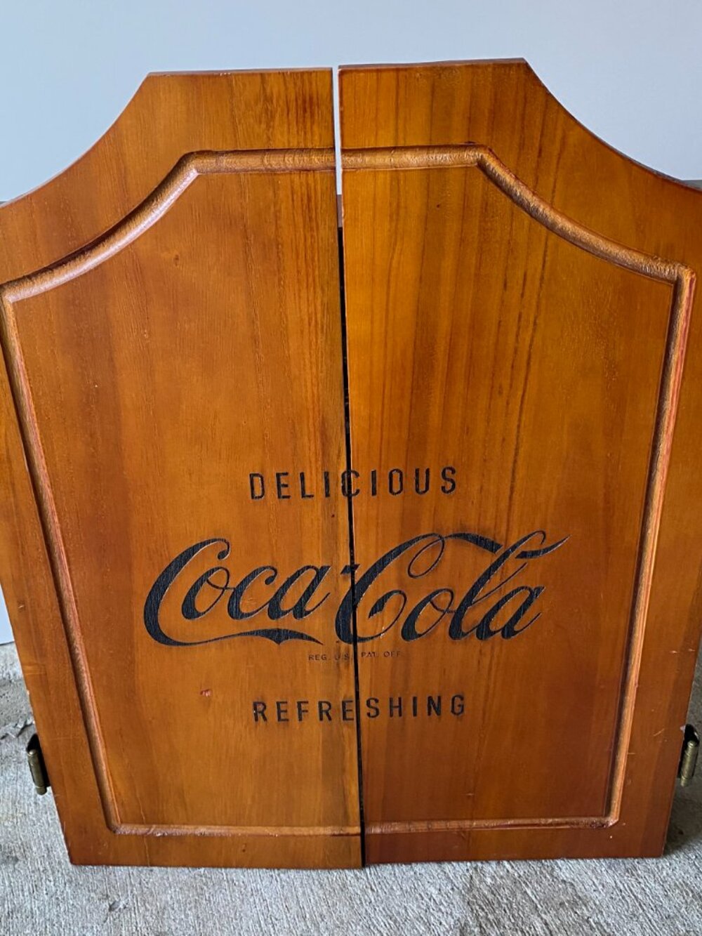 Coca Cola New Sealed Vintage 1993 Wooden Dart Board Cabinet